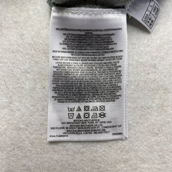 Brooks Brothers Zip Sweater Men's L Green Cotton Blend High Collar Pullover - Picture 8 of 12